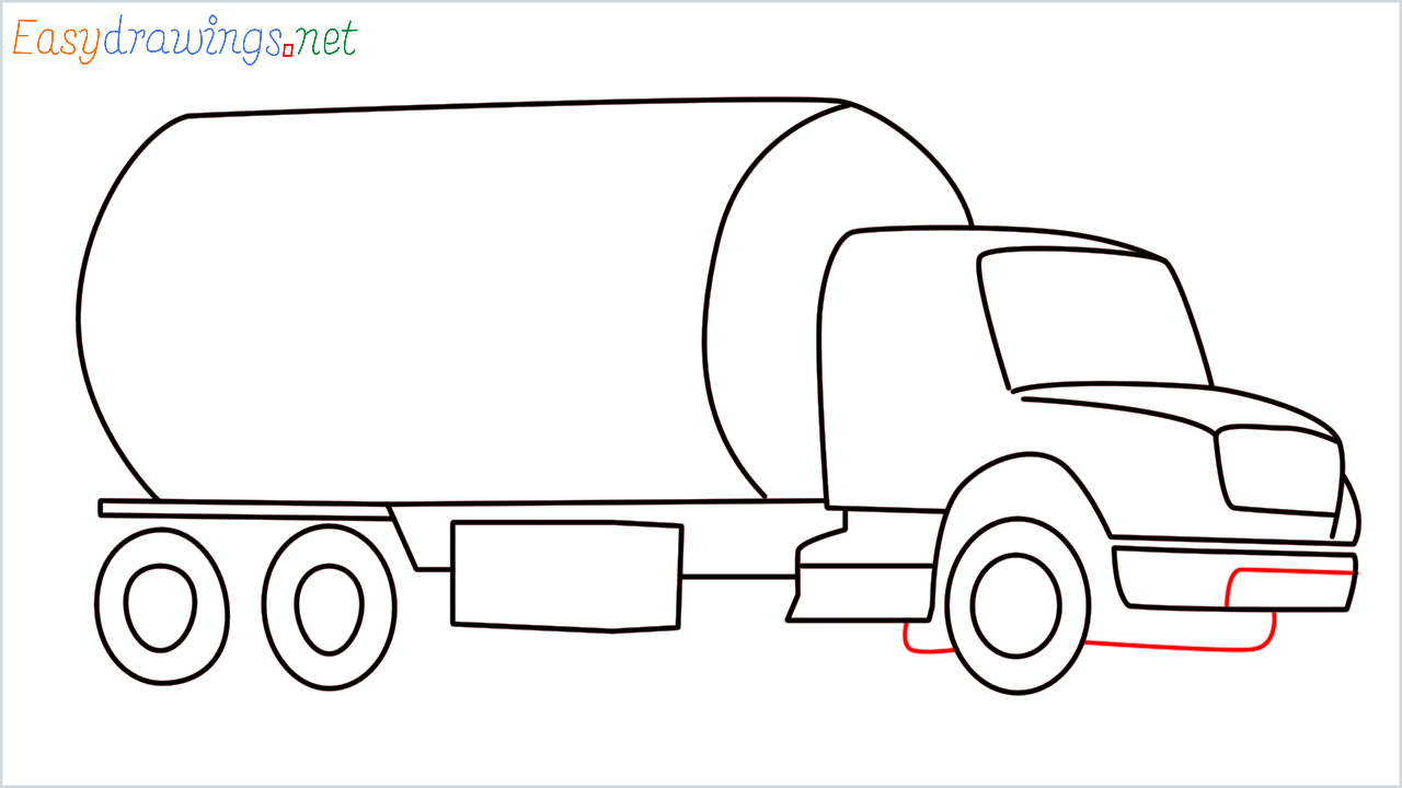 How to draw fuel tanker step (12)