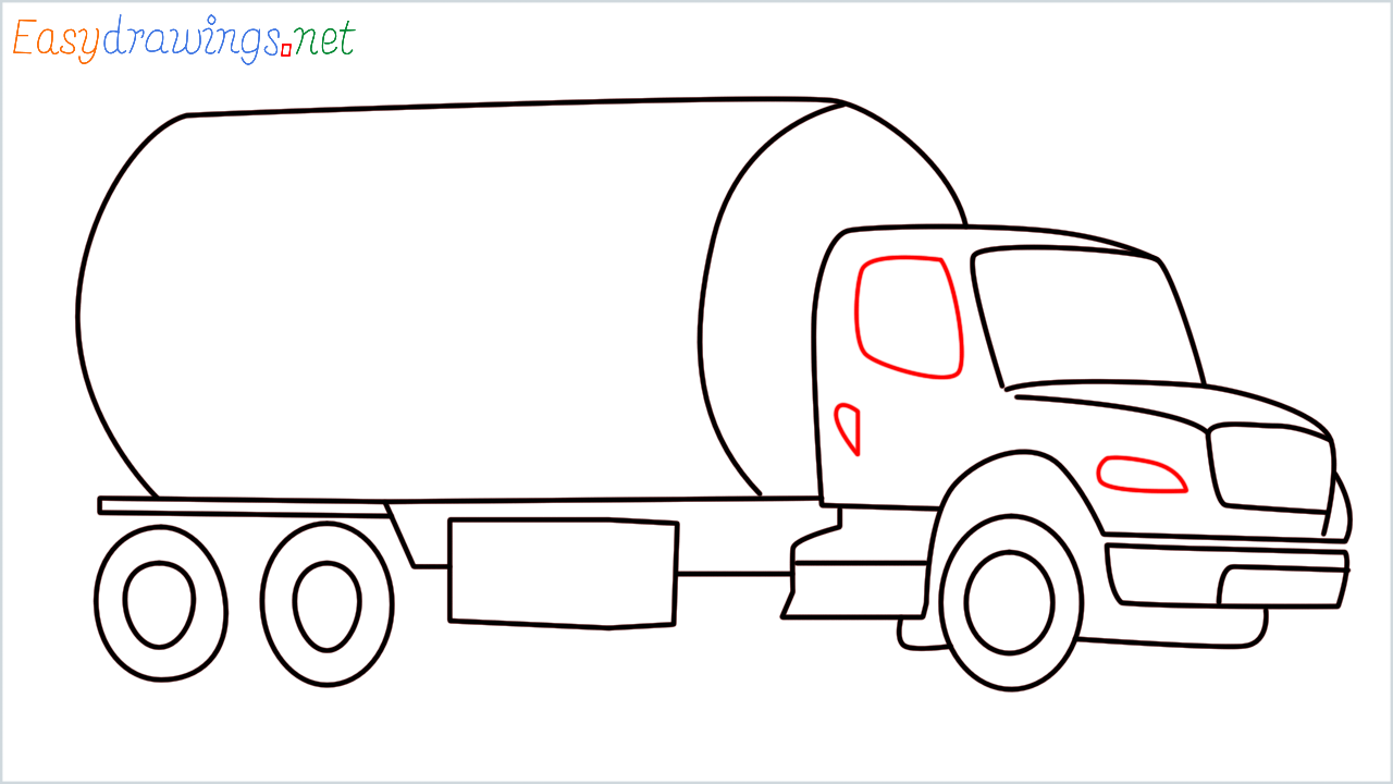 How to draw fuel tanker step (13)