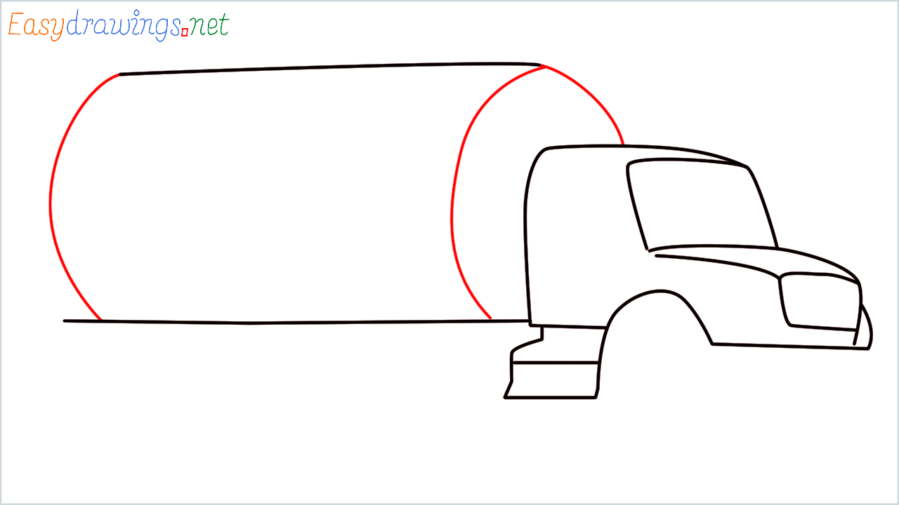 How to draw fuel tanker step (7)