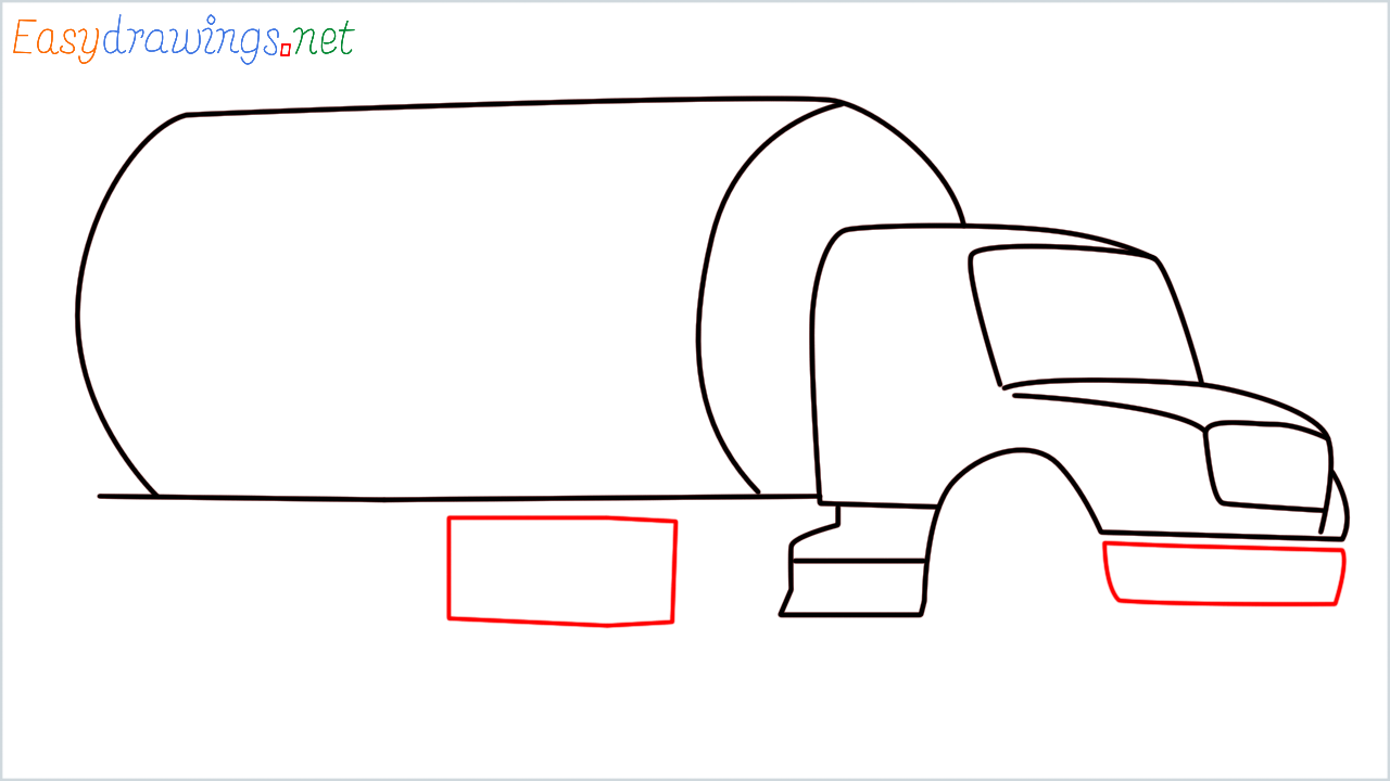 How to draw fuel tanker step (8)