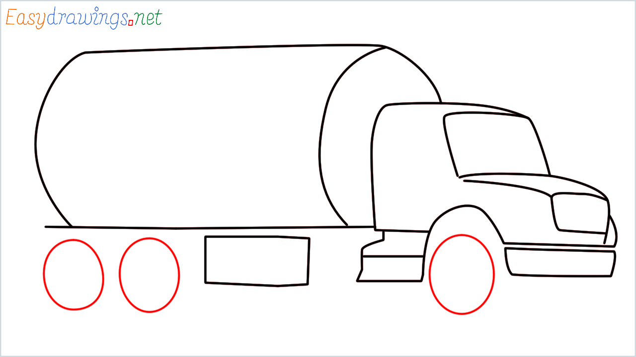 How to draw fuel tanker step (9)