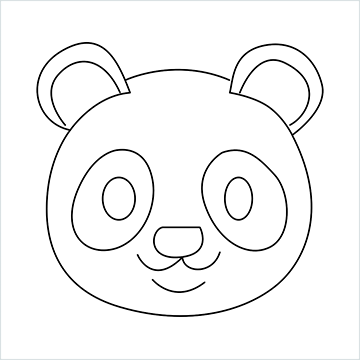 Panda face drawing