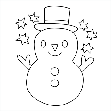 Snowman easy drawing