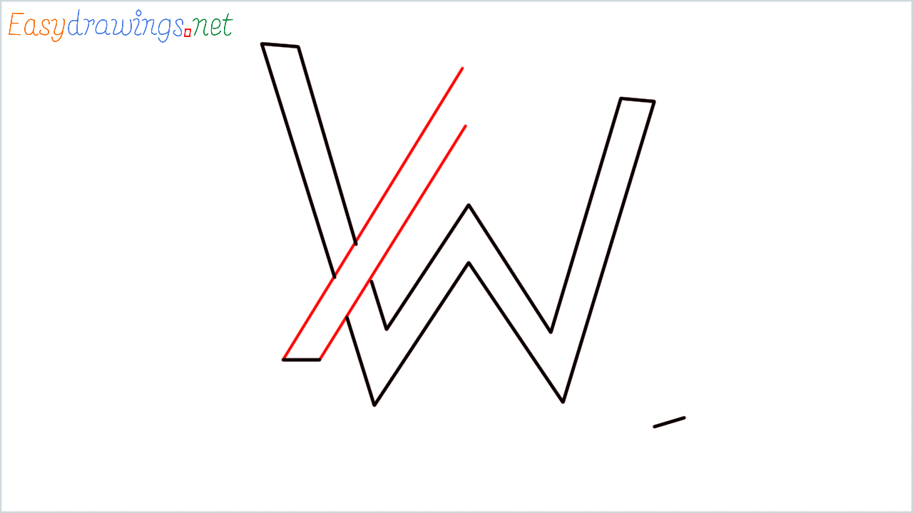 How to draw Alan walker logo step (4)