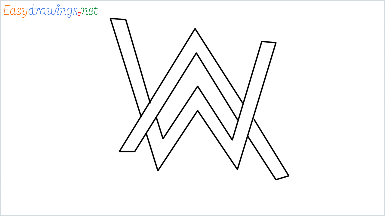 How to draw Alan walker logo step by step for beginners