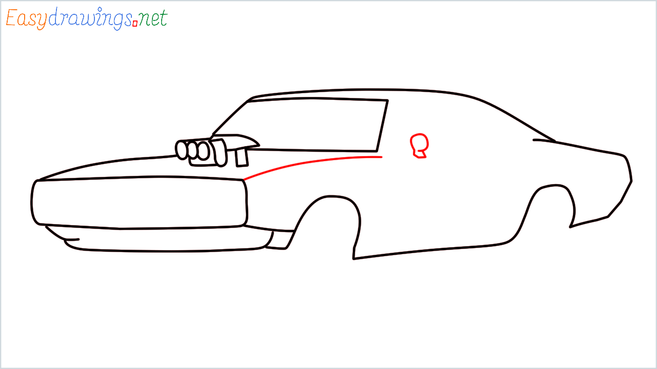 How to draw Dom's dodge charger step (8)