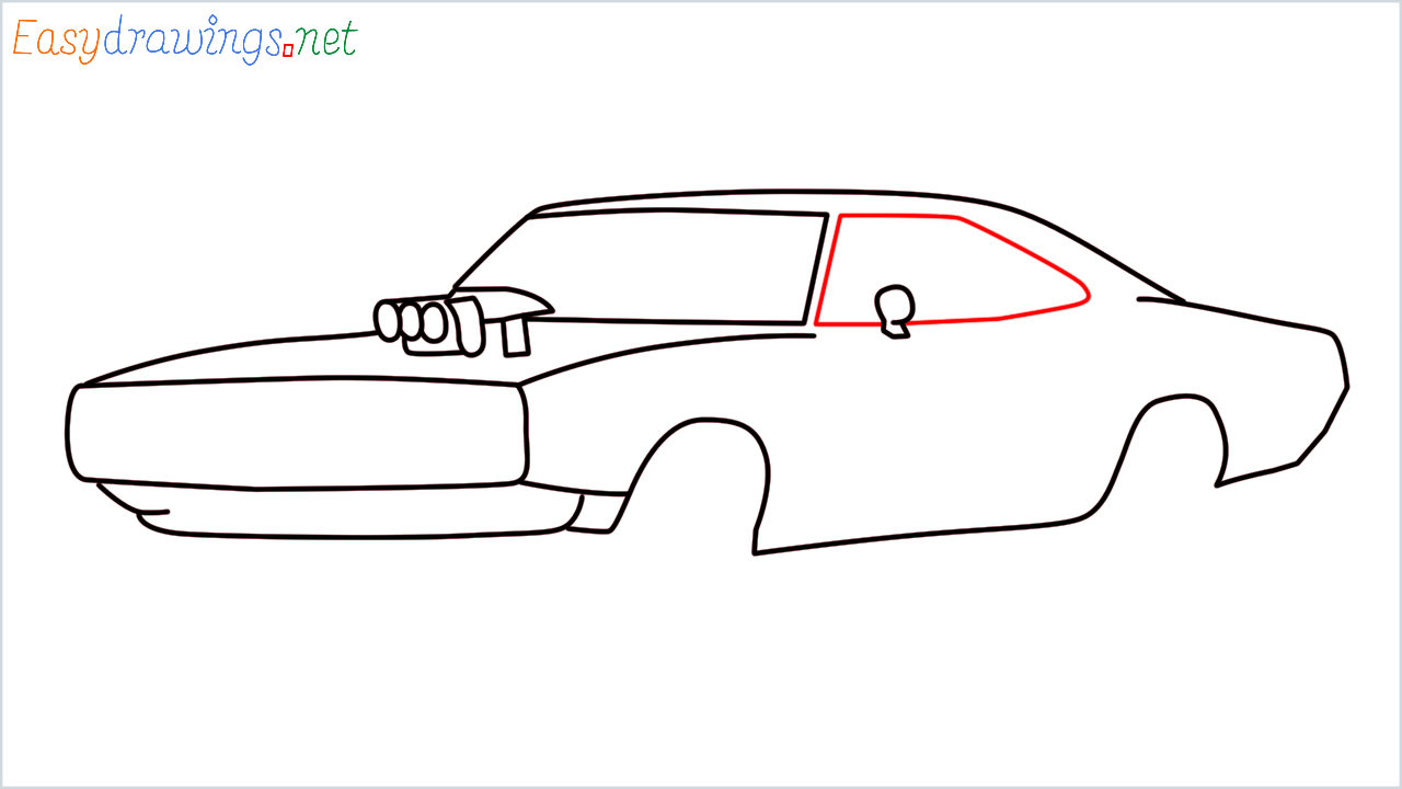 How to draw Dom's dodge charger step (9)