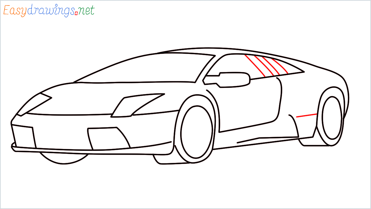 How to draw Lamborghini murcielago step (11)