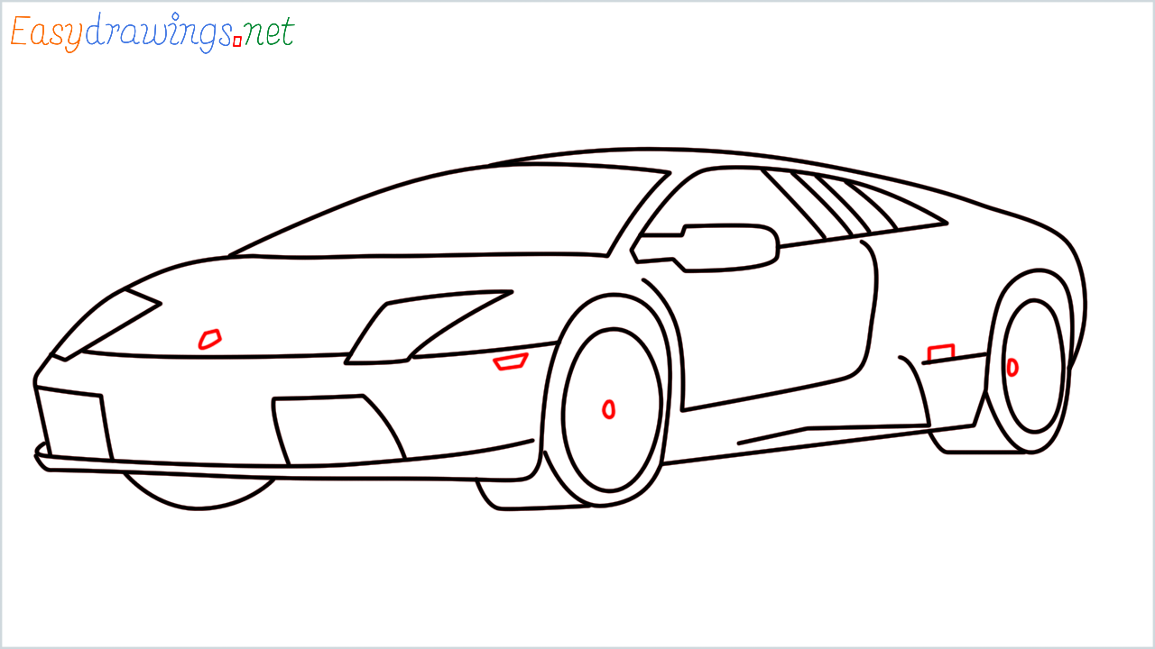 How to draw Lamborghini murcielago step (12)