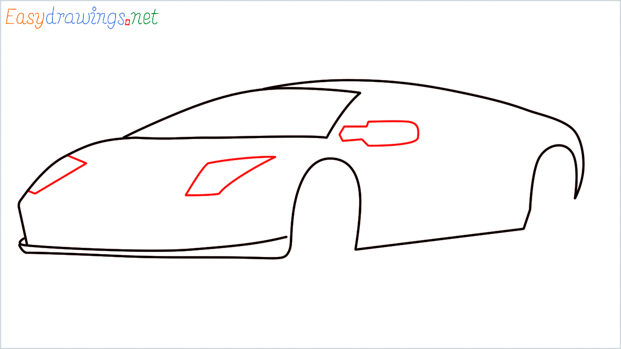 How to draw Lamborghini murcielago step (5)