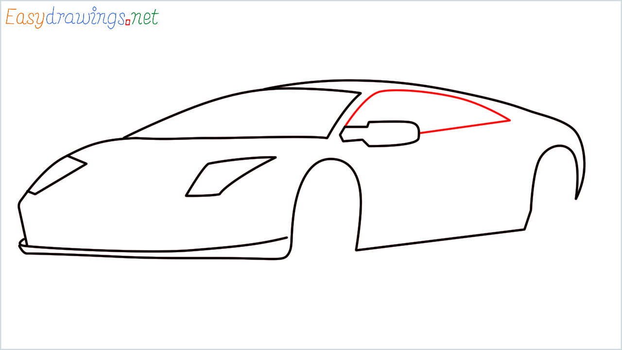 How to draw Lamborghini murcielago step (6)