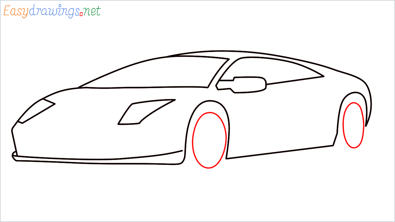 How to draw Lamborghini murcielago step (7)