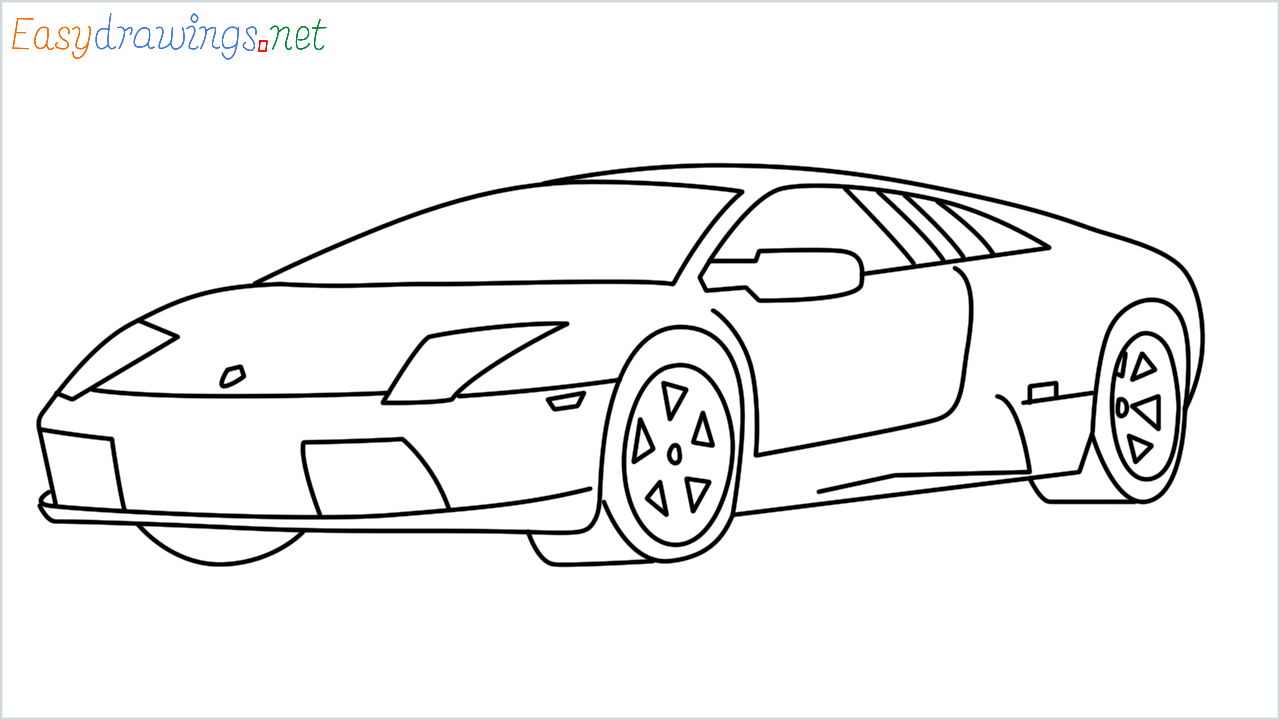 How to draw Lamborghini murcielago step by step for beginners