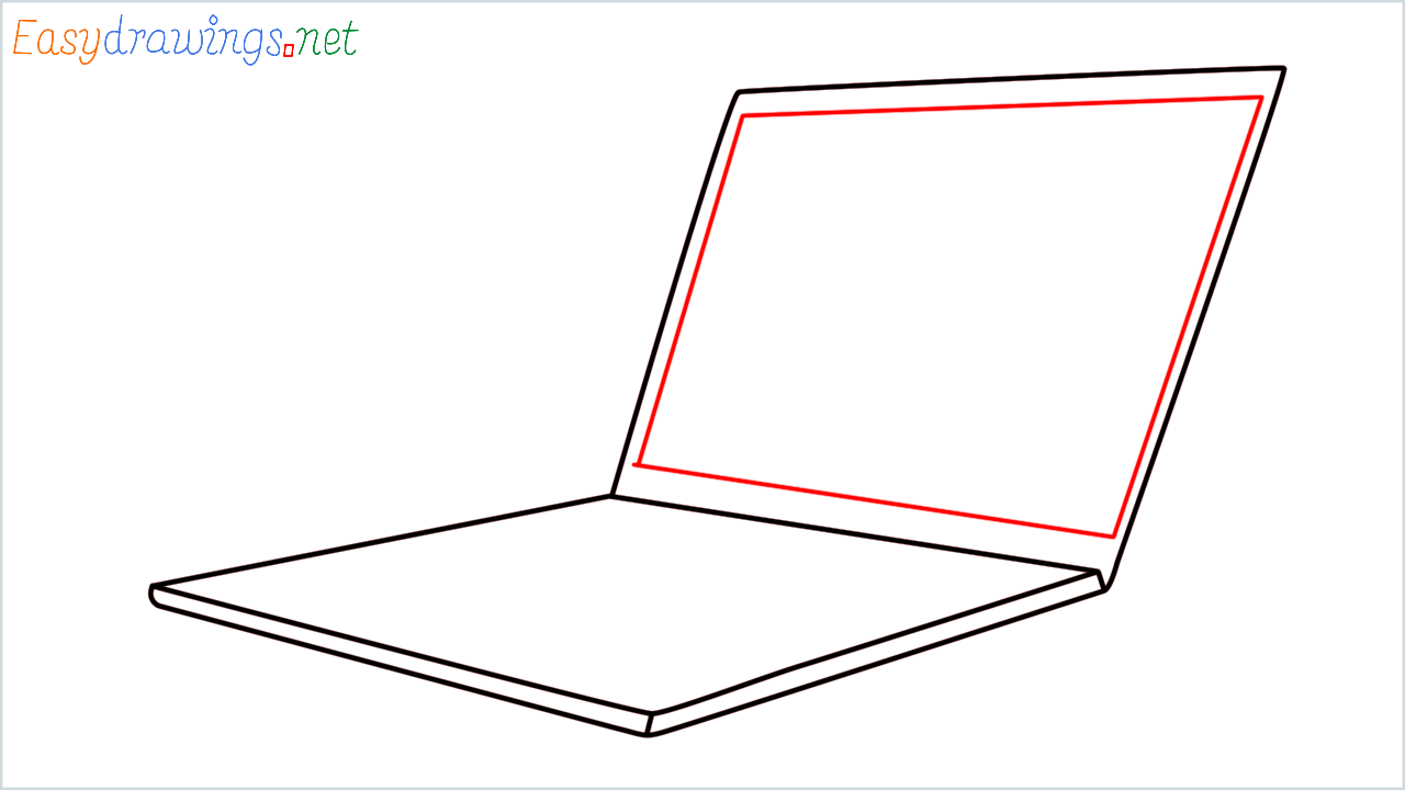 How to draw Laptop step (5)