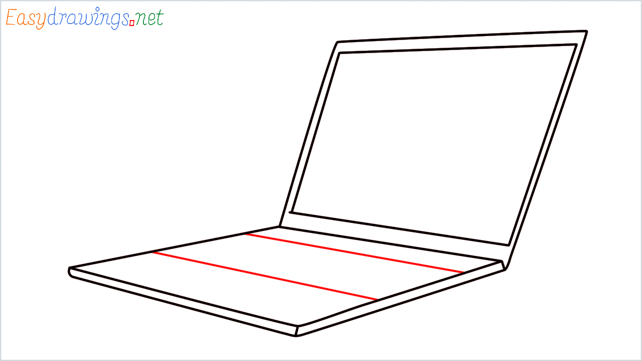How to draw Laptop step (6)
