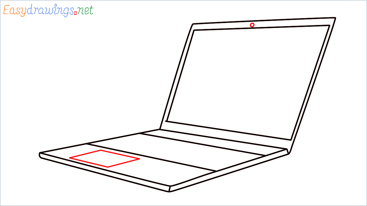 How to draw Laptop step (7)