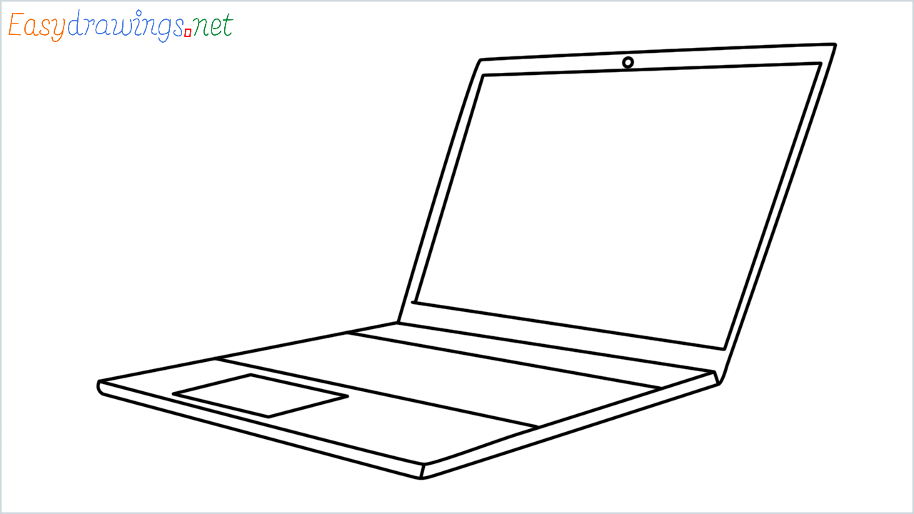 How to draw Laptop step by step for beginners