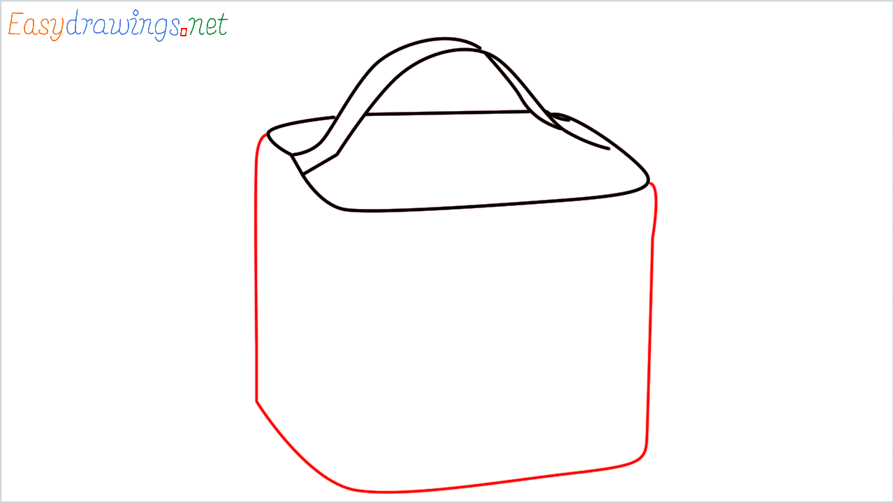 How to draw Lunch bag step (5)