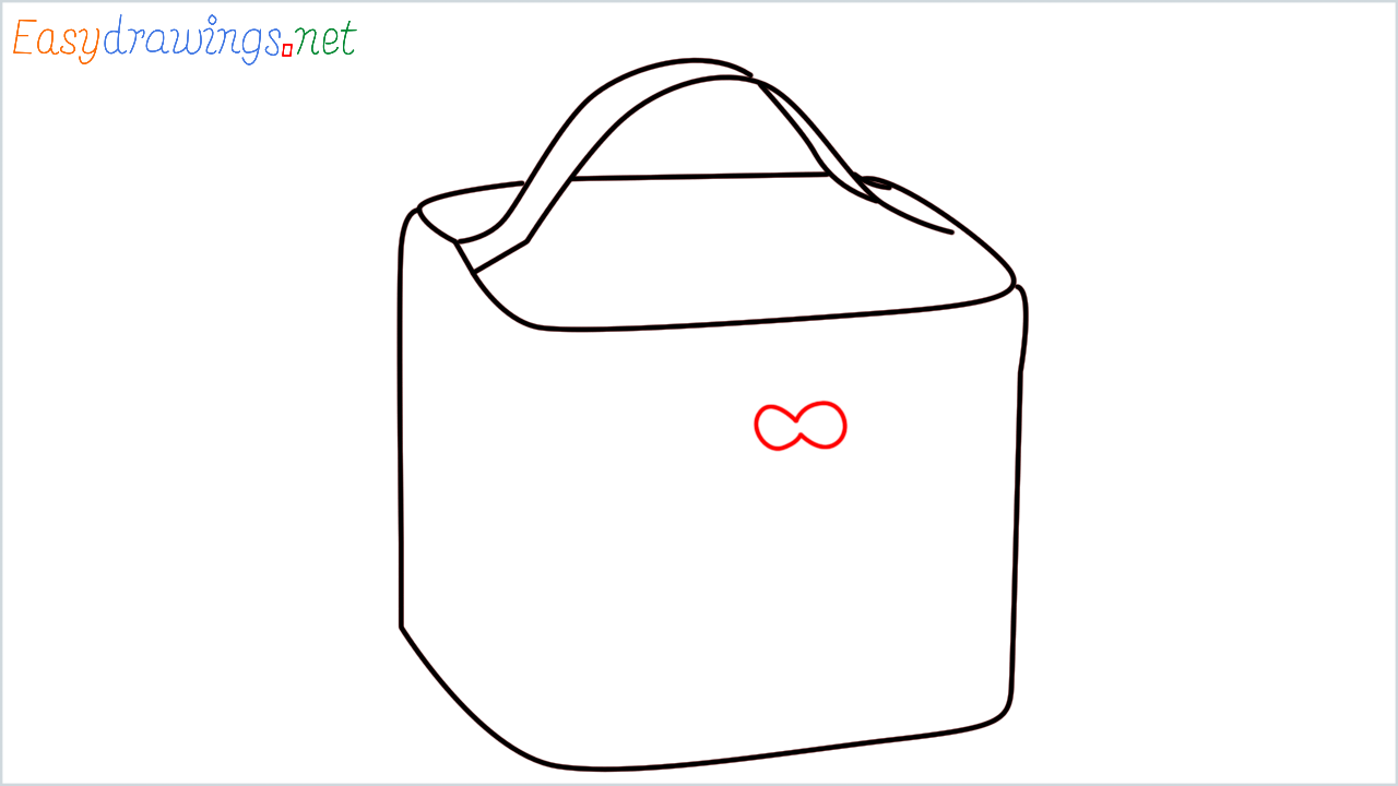 How to draw Lunch bag step (6)