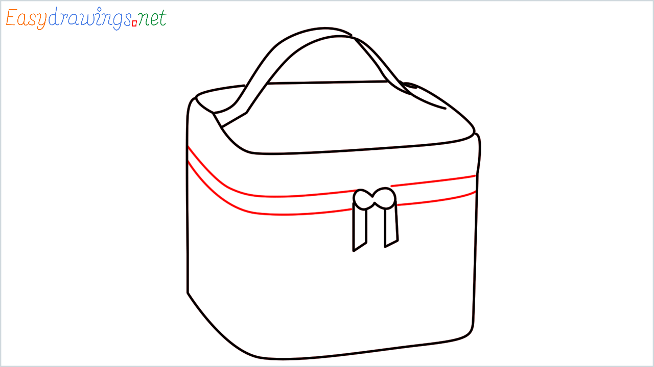 How to draw Lunch bag step (8)