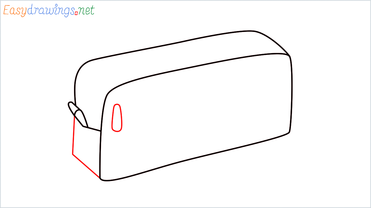 How to draw Pencil pouch step (4)