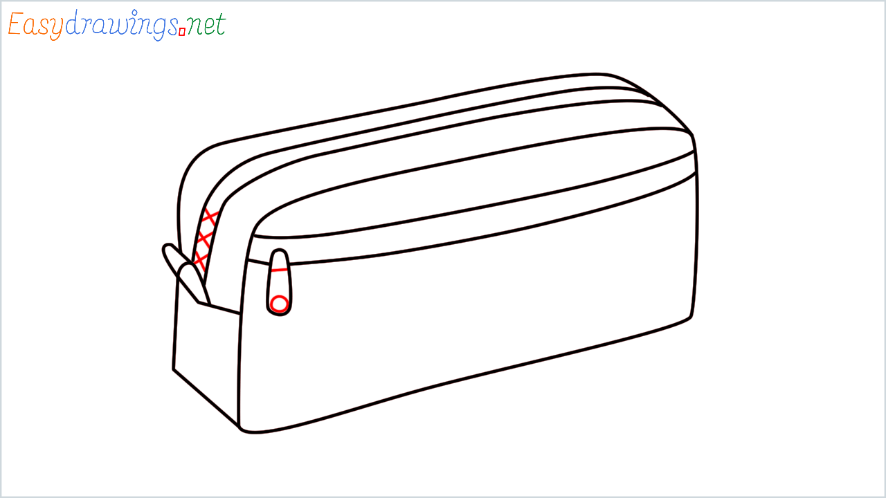 How to draw Pencil pouch step (7)