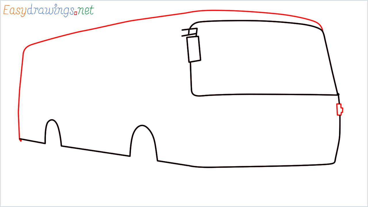 How to draw Public transport (Govt Bus)step (4)