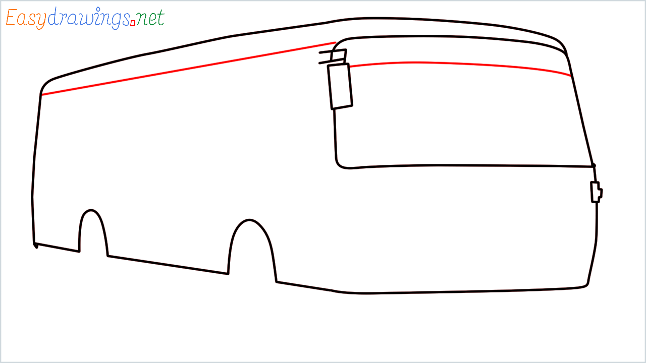 How to draw Public transport (Govt Bus)step (5)