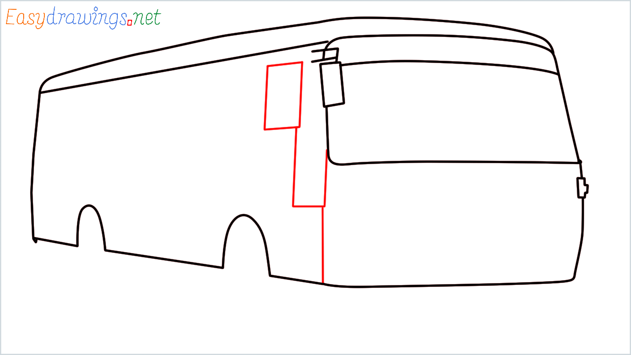 How to draw Public transport (Govt Bus)step (6)