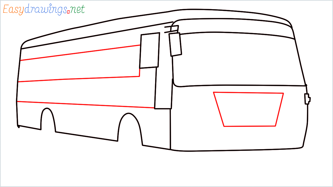 How to draw Public transport (Govt Bus)step (7)