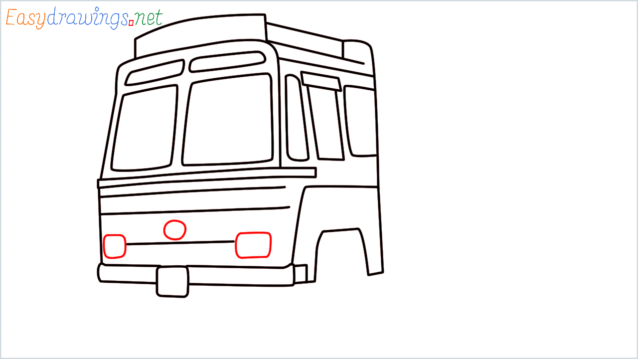 How to draw TATA 1612 Turbo truck step (10)