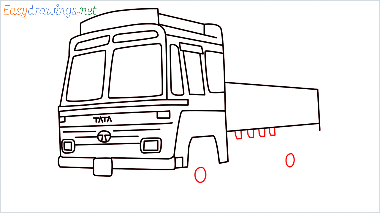 How to draw TATA 1612 Turbo truck step (14)