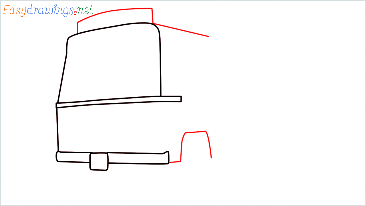 How to draw TATA 1612 Turbo truck step (4)