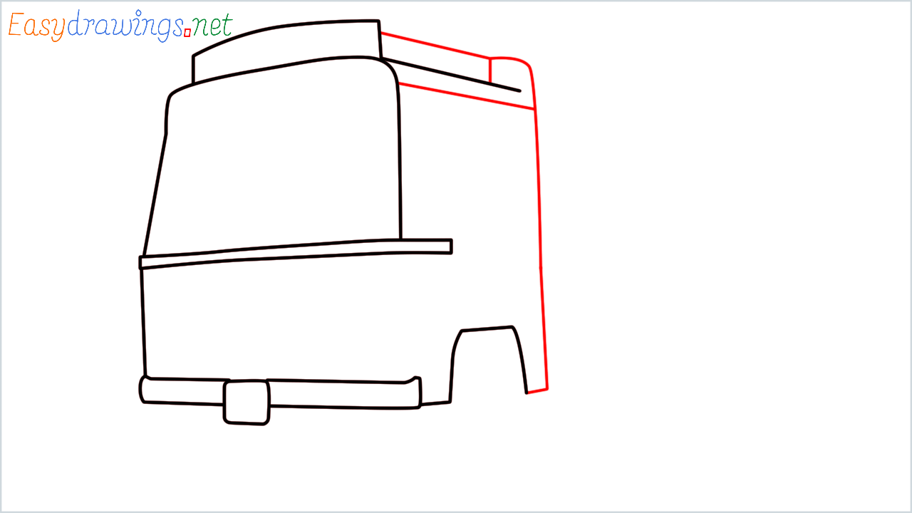 How to draw TATA 1612 Turbo truck step (5)