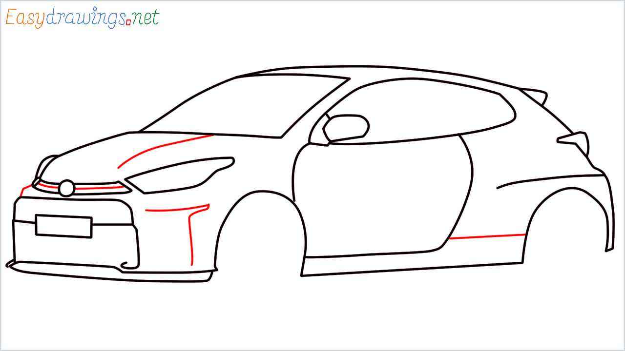 How to draw Toyota gr yaris step (10)