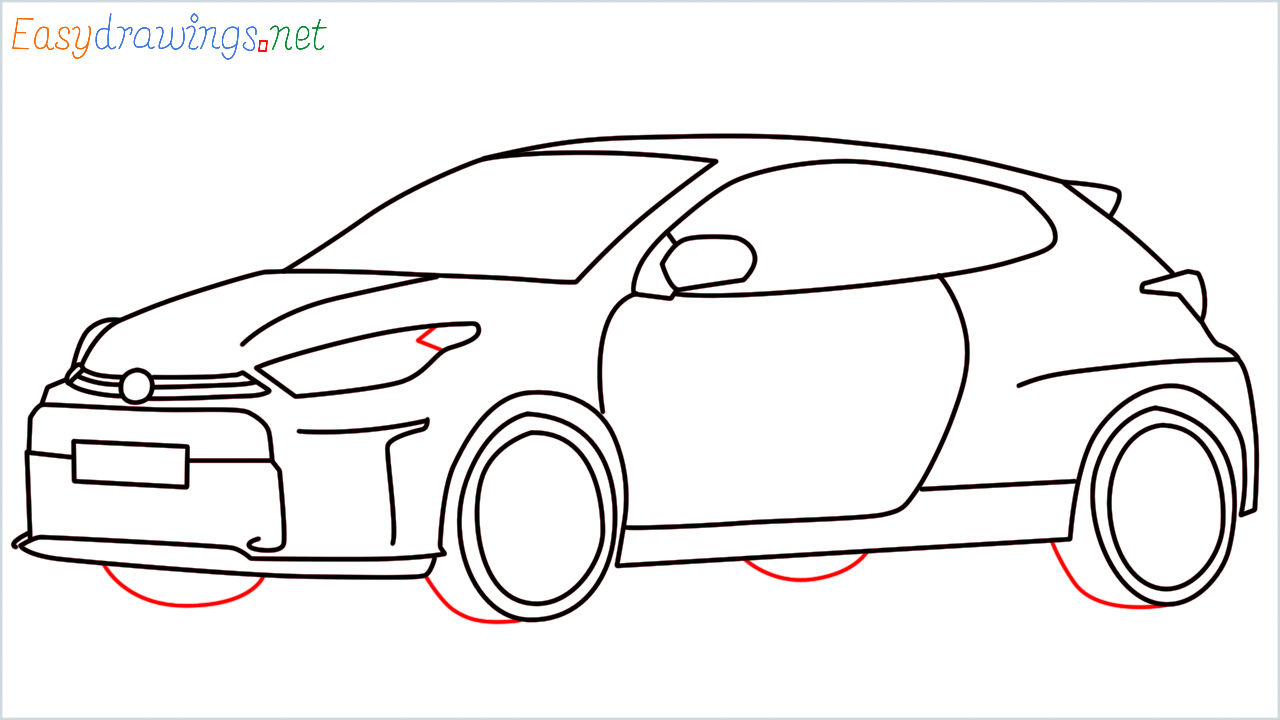 How to draw Toyota gr yaris step (12)