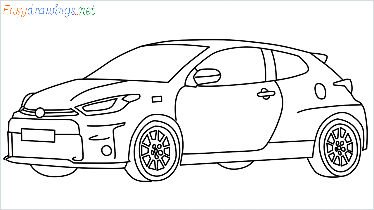How to draw Toyota gr yaris step by step for beginners