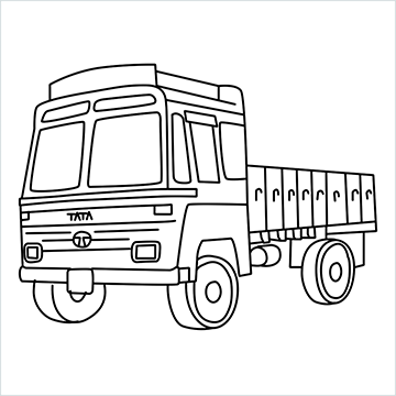 TATA 1612 Turbo truck drawing (heavy indian truck drawing)