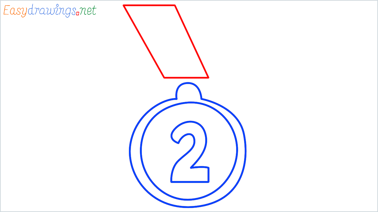 How to draw 2nd place medal step (4)