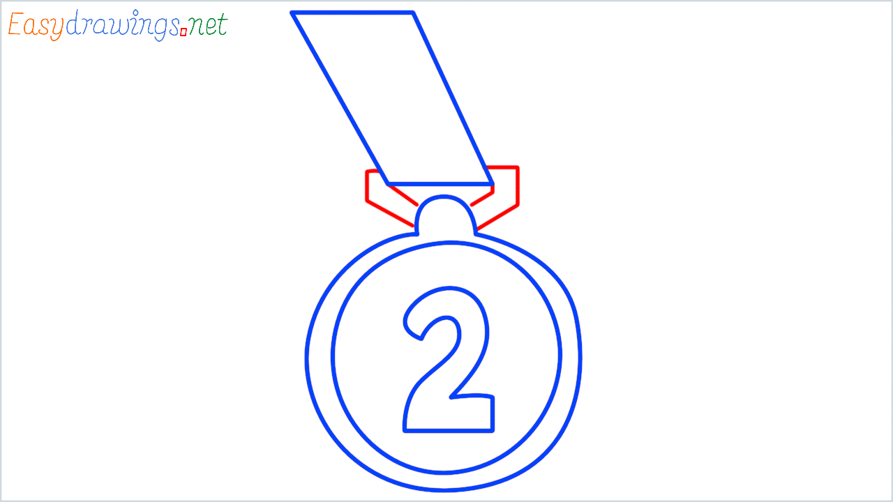 How to draw 2nd place medal step (5)