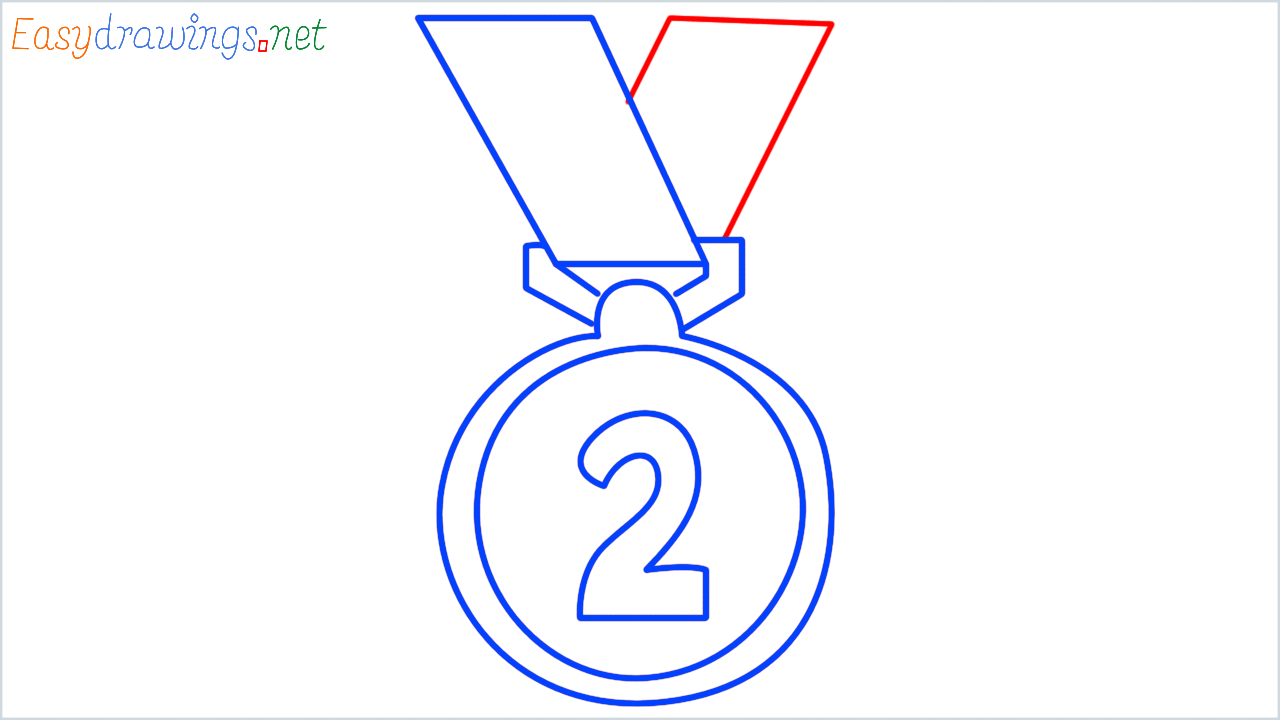How to draw 2nd place medal step (6)