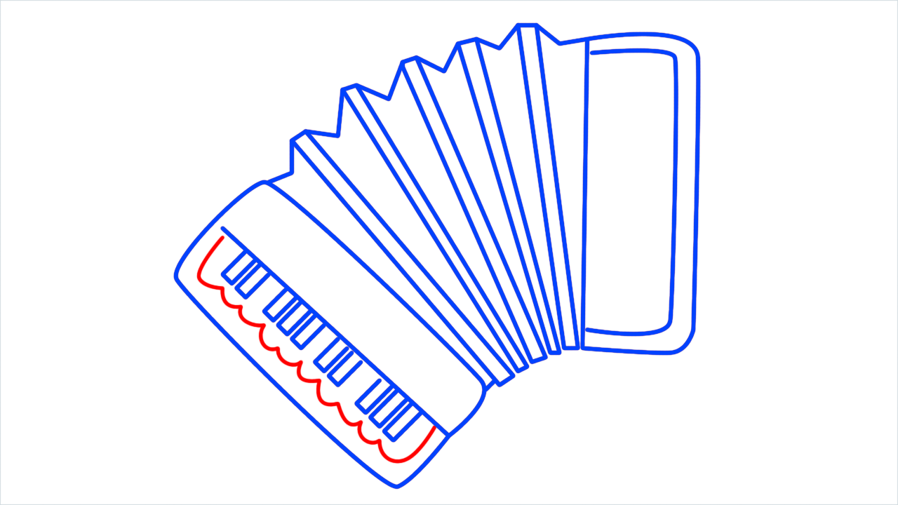 How to draw accordion step (7)