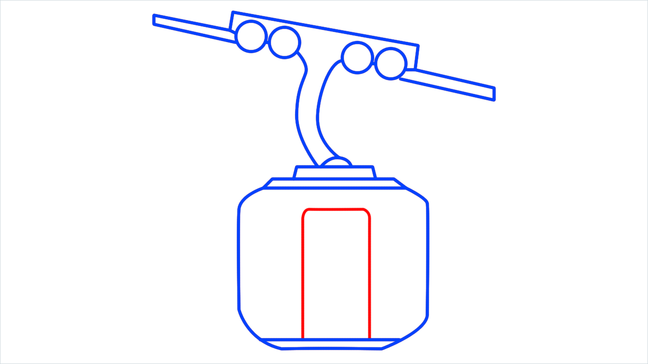 How to draw aerial tramway step (6)