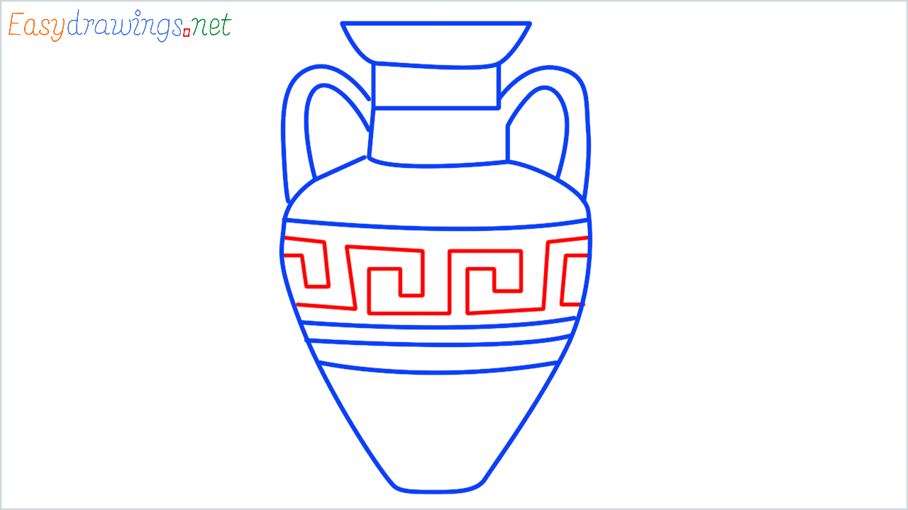 How to draw amphora step (9)