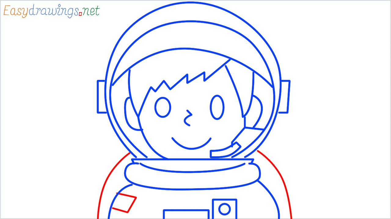 How to draw astronaut step (12)