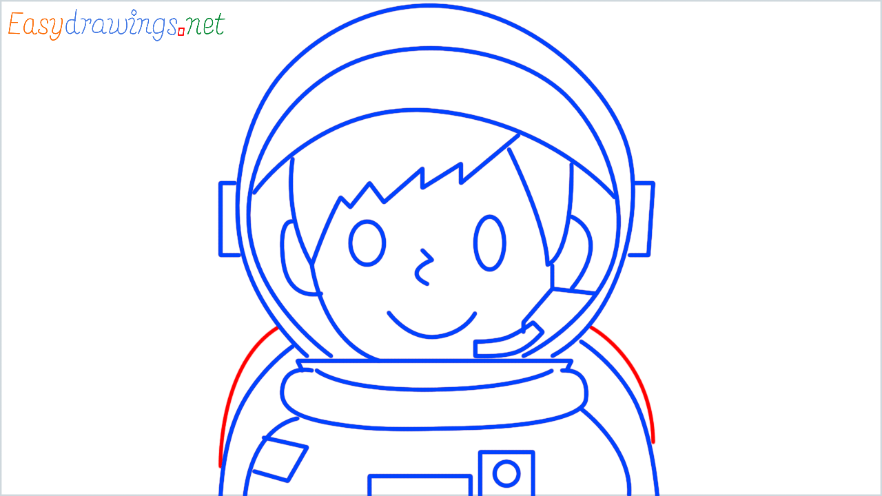 How to draw astronaut step (13)