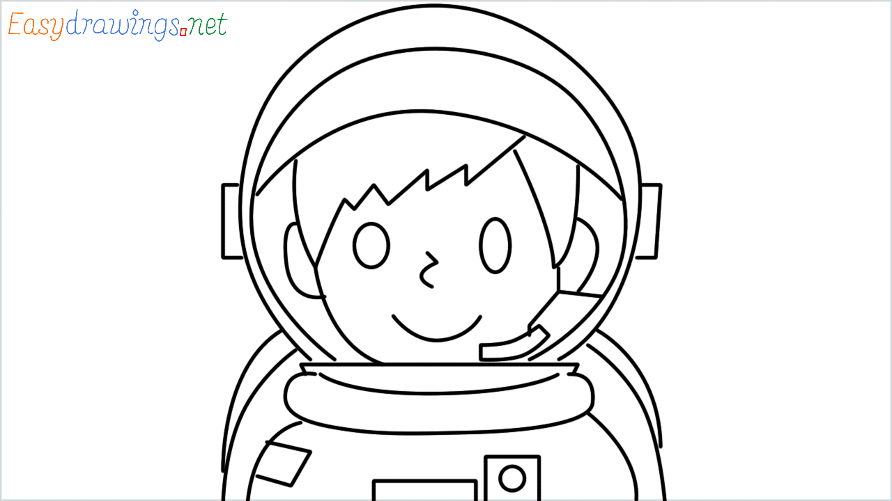 How to draw astronaut step by step