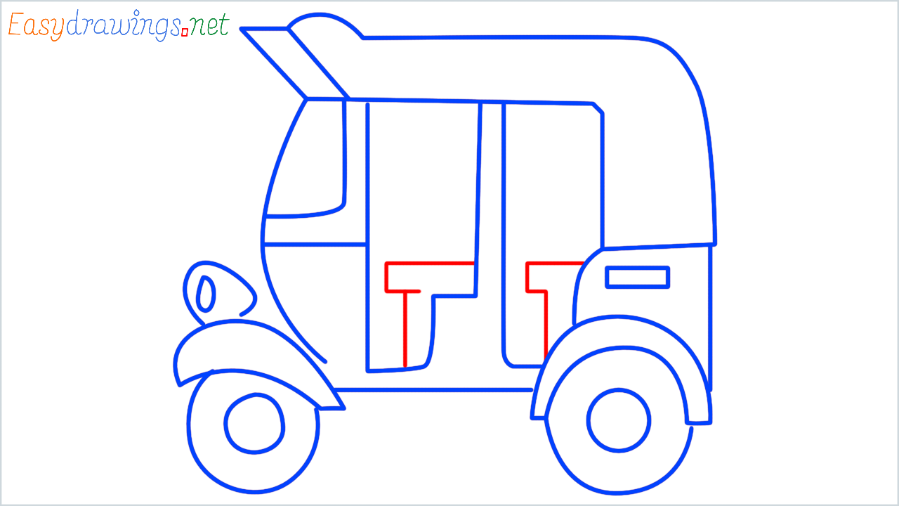 How to draw auto rickshaw step (10)