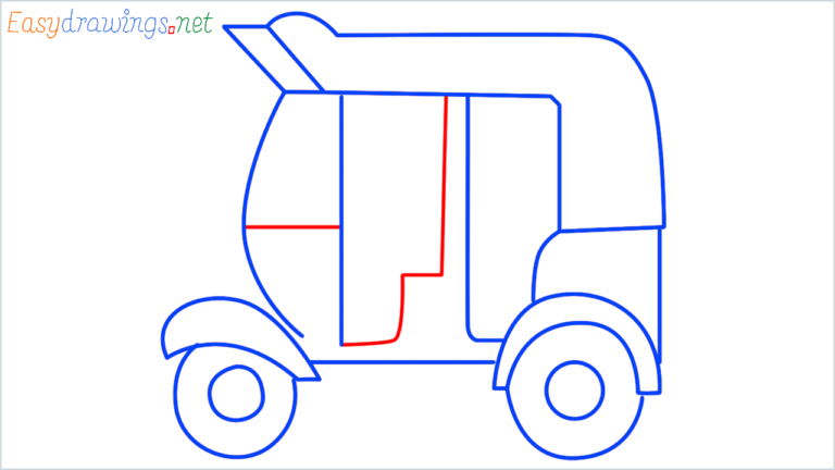 How To Draw Auto Rickshaw Step By Step - [10 Easy Phase] - [Emoji]