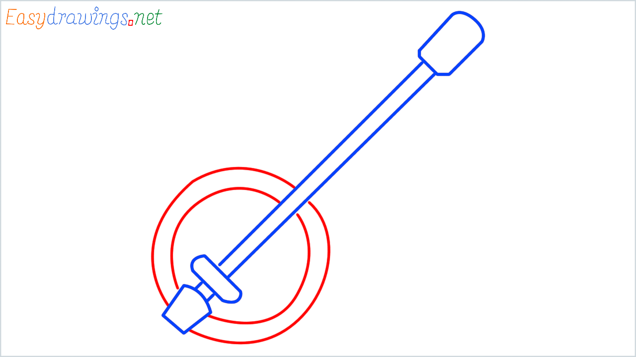 How to draw banjo step (4)